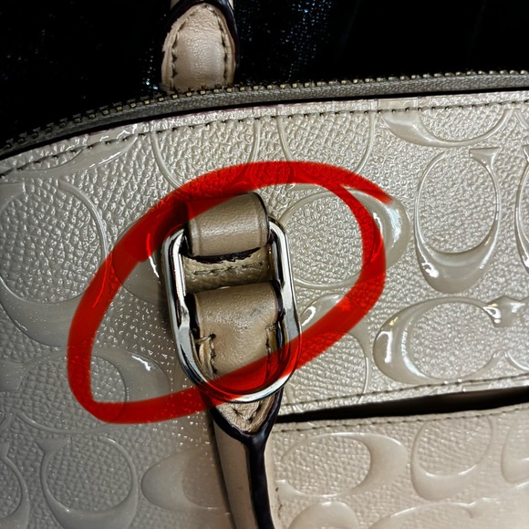 Coach Sierra Satchel F27598 Nude/Tan Patent Leather – Fair Condition - Picture 10 of 13